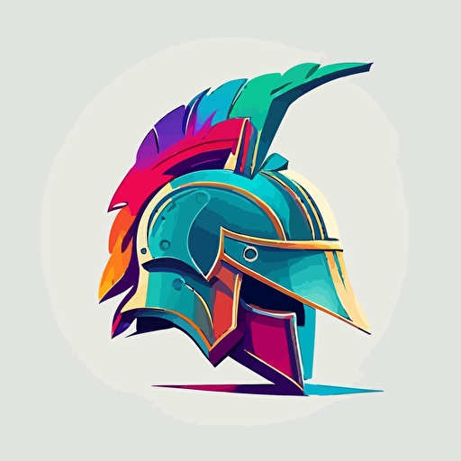 mandelorian helmet colorful abstract, vector logo, vector art, simple, cartoon, 2d