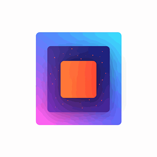 flat vector logo of square universe, blue purple orange gradient, simple minimal, by Ivan Chermayeff