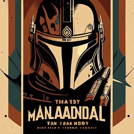 the mandalorian movie poster vector art, Shepard Fairey artstyle