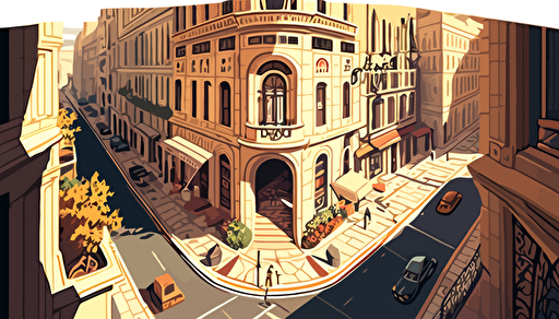 baku street, top view, vector,