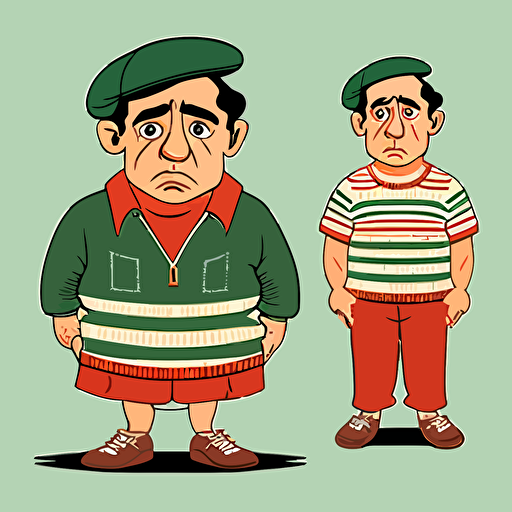 crea un vector sobre el personaje enano de medio metro vestido del chavo del ocho