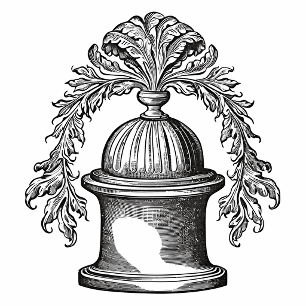 decoration with Regency cooking cap, vector