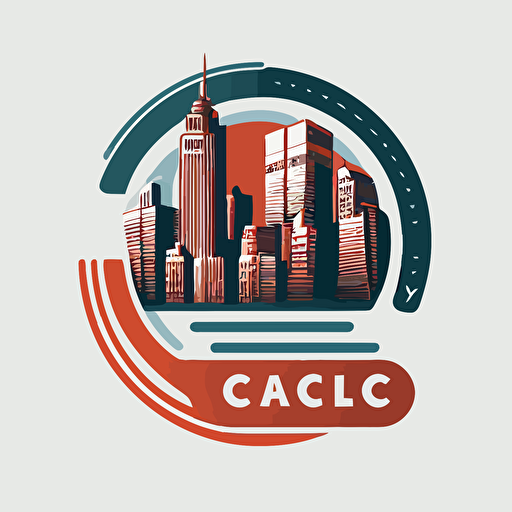 modern, vector, minimalistic, flat, logo for radio station, city, metropolis, letter c