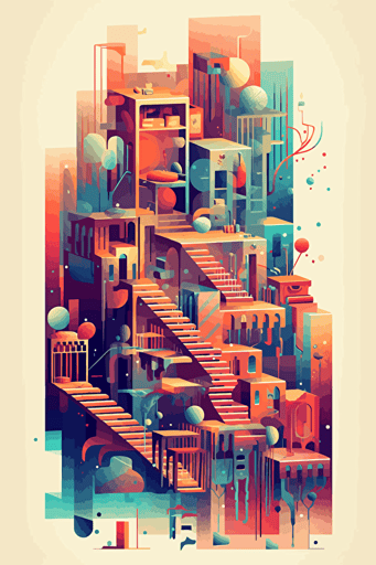 vector image, pdff, svg, thick strokes ::2 infinite library, bookshelves ::1