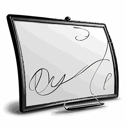 A whiteboard writing cursive on a whiteboard, vector image, transparent background