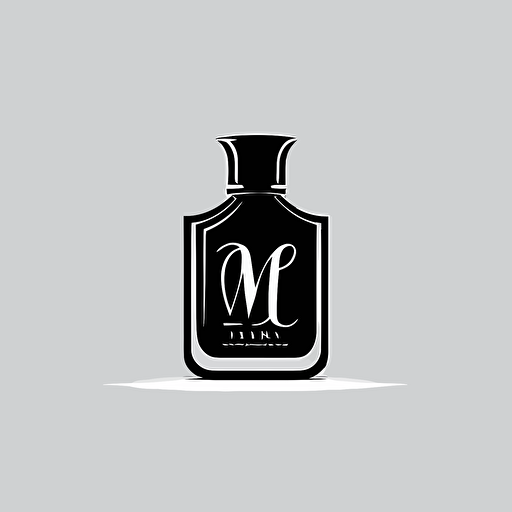 Create an abstract fragrance bottle logo or shape by combining different letters