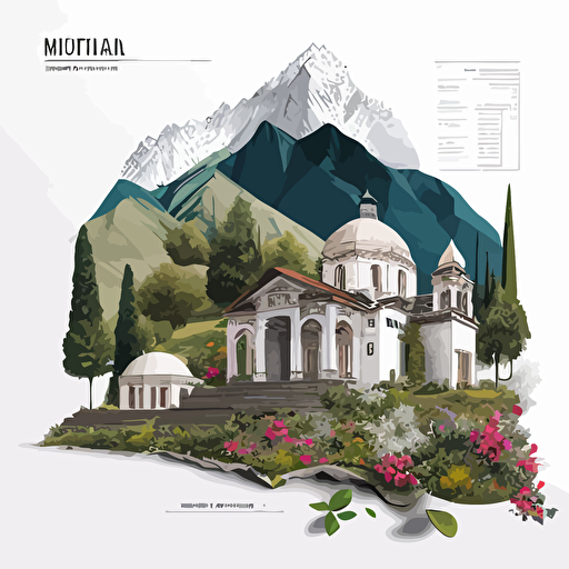 Uttarakhand Inda vector wallpaper with architecture and flora theme