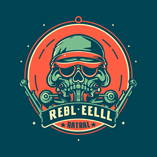 logo for a food service with rebel elements, vector, flat