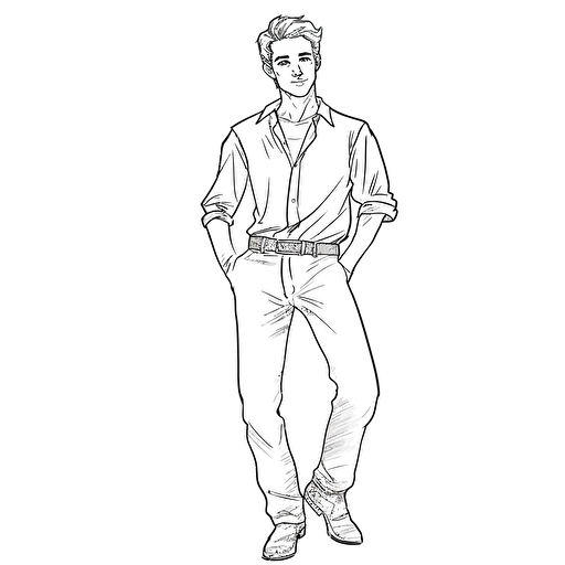 male body 1 poses No Shadow. Cartoon. Coloring page. Vector. Simple.