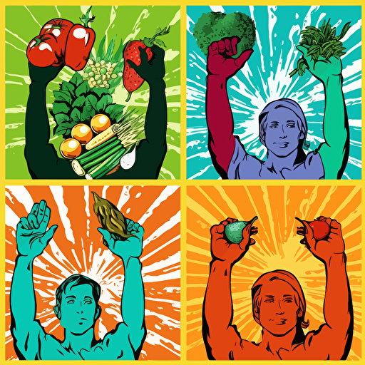symbolic for "We want to help every people to be healthful", vector, pop art style