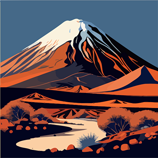 vector image of a volcano in Neuquen province, argentina