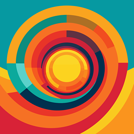 sun vector illustration, vibrant colors, simple,
