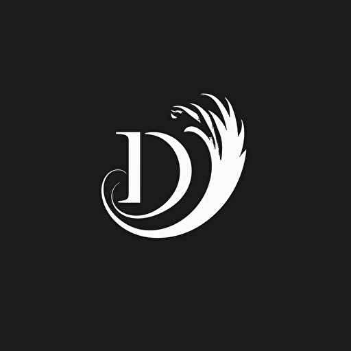 combine letters D and N to logo, simple vector, black and white