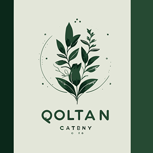 Logo for botanical company, vectorial, minimalist, green and white, modern design –q 2