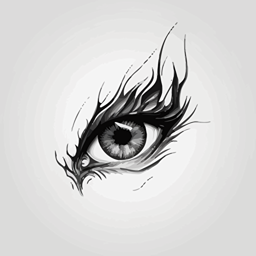 Abstract, minimalist, dragon eye in the style of a single line drawing, Vector, white background, masterpiece, trending on Artstation and Dribbble.