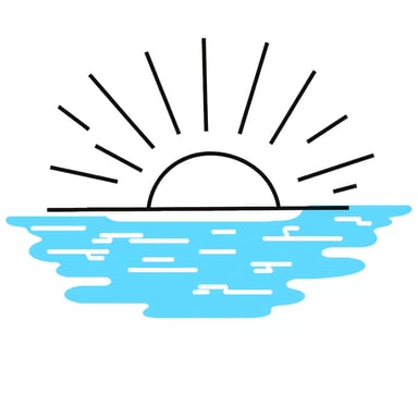 a sunsetting over a beach