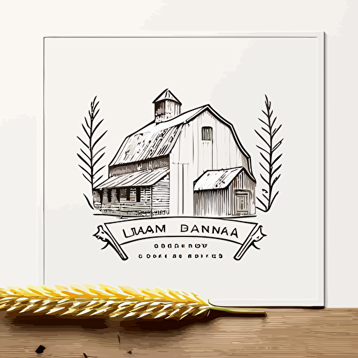 line drawing logo, minimalistic, iowa barn, corn, Vector