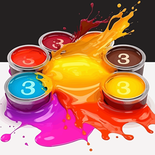 Color-gel, painting splashing, sharp focus, vector art color palette, vector illustration