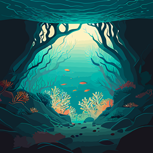 sea floor, vector art.