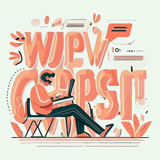vector ilustration of copywriter writing text