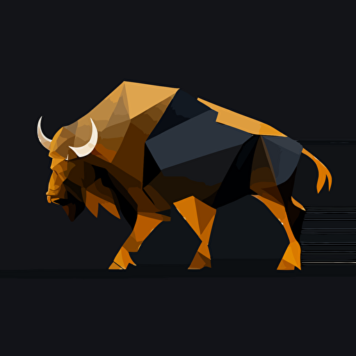 bison logo only using shapes modern simple 2d vector, golden ratio.