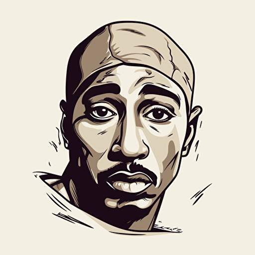 Tupac face, cartoon, svg, vector