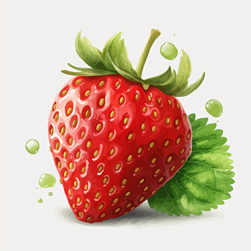 strawberry, vector,white background, sticker, detailed