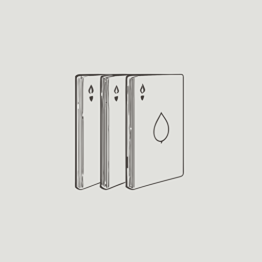 minimal line Logo of 3 shuffled PlayingCards , minimalistic, Vector, Simple, transparent, black and white, sketchy, cartoony, no details, Minimal Line