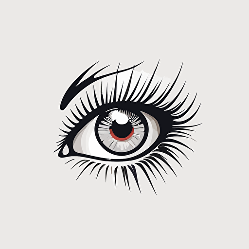 logo ,eye,deformation,deformation, vector ,simple ,flat ,low detail, smooth ,plain ,minimal ,straight design,white background,Kasiwa sato style