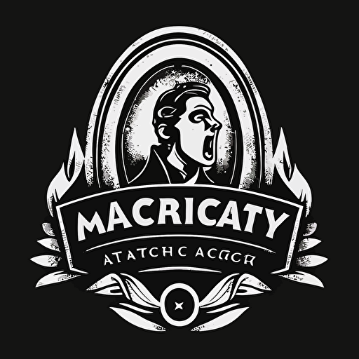 a creative logo for "McCarthy Choral", black and white, flat vector