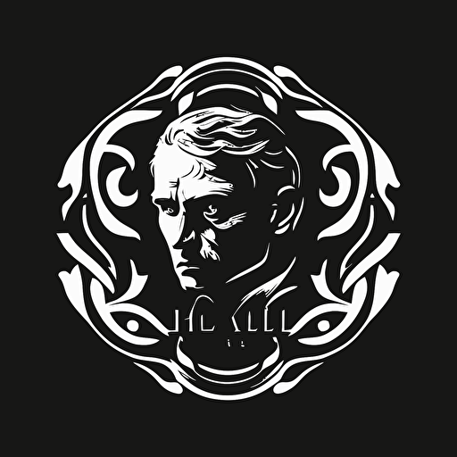simple white logo vector of Hannibal lector