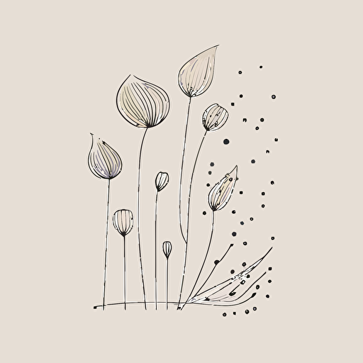 simple flat vector seed line drawing, minimal design, simple shapes, one colour