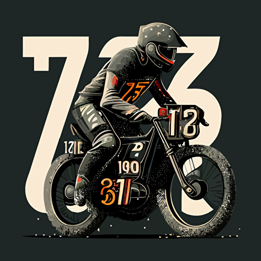 73 racing numbers, ebike, electric bicycle with rider, no background, logo, vector, high detail