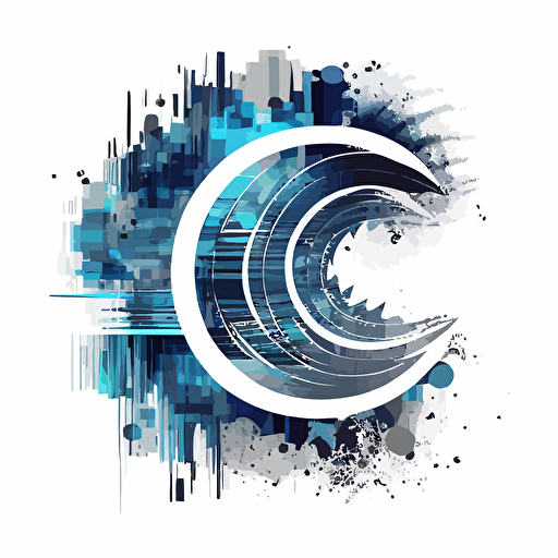 logo, abstract blue-toned logo, vector, C, I, business, consulting, transformation, collaboration. blue, gray tones