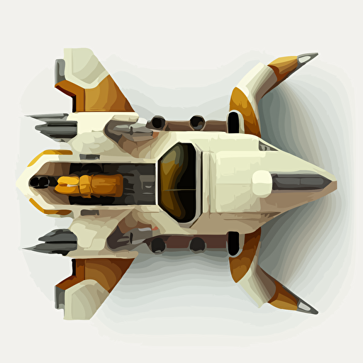 space ship, top-down view, clean, simple, vector