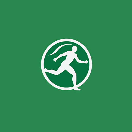 a modern 2d logo in green and white for a physiotherapist revolving around health and care displaying a body that looks healthy, illustrator, vector, simple
