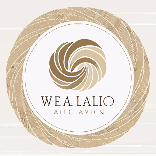 logo of woven calico fabric vector, white background, neutral beige colours