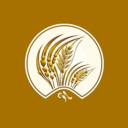 grain crops brand logo, brand name "WHITE HARVEST", memorable style, vector