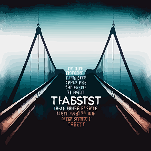 a simple 3 colors vector representation of this sentence: Honesty is the bridge between fear and trust.