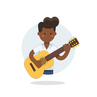 person playing the guitar