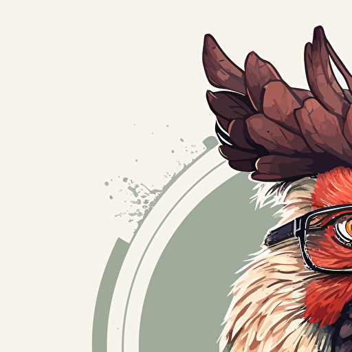 gallo hipster en vector