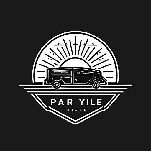 a very simple black line vector logo for a car company that makes solar powered vehicles