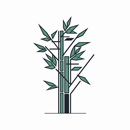 a fintech logo vector 2d simple of a bamboo