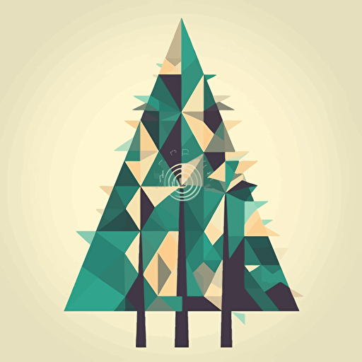 geometrical flat, vector art, spruce