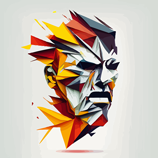 Anger represented by an abstract shape, Clip art, vector, detailed, white background