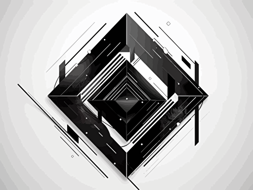 luxury minimalist geometric high-tech style illustration of black vector on a white background in a beautiful style and sophistication