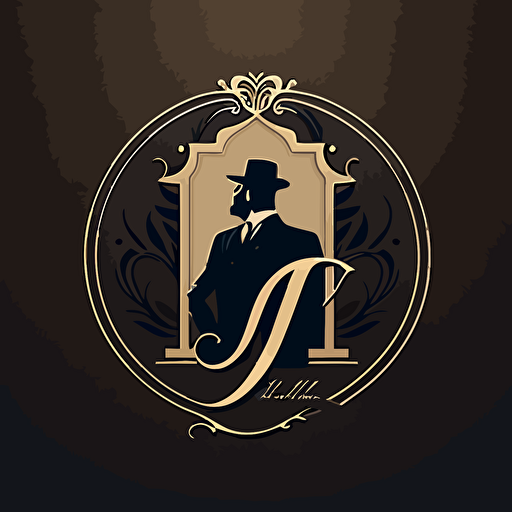 flat vector masculine and classic letter “i” logo. Should be preppy, classy, traditional, old school, rich, timeless
