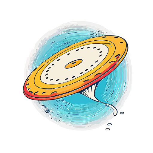 Vector art of frisbee, illustration, cartoon style, white background