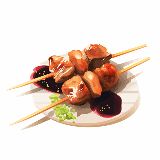 yakitori, vector art, white background