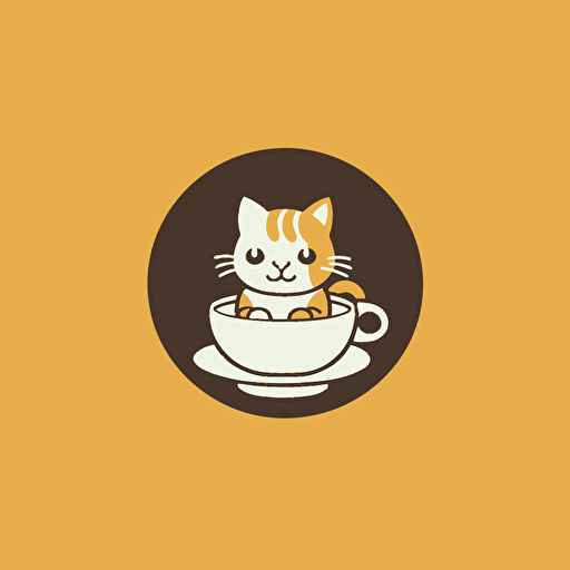minimalist logo for cappuccino kittens burmese vector style